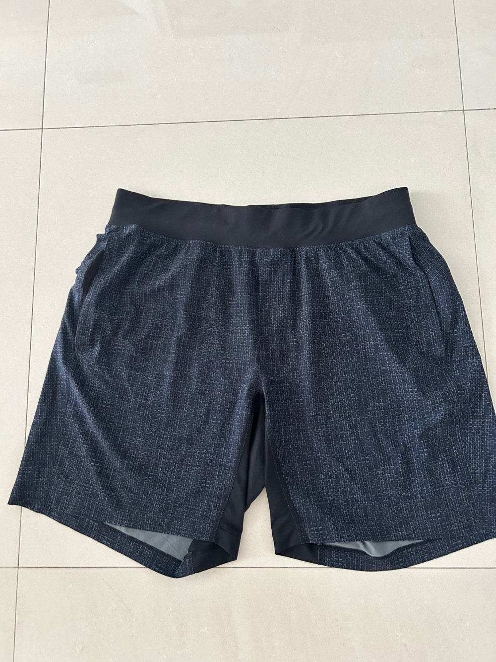 lululemon athletica Black and Gray Lined Active Shorts